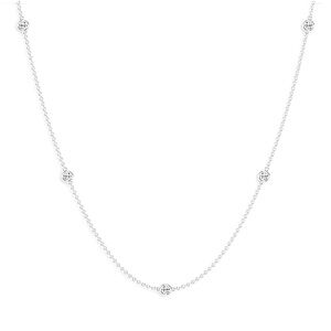 14K White Gold Diamond Station Necklace ✨Like New ✨